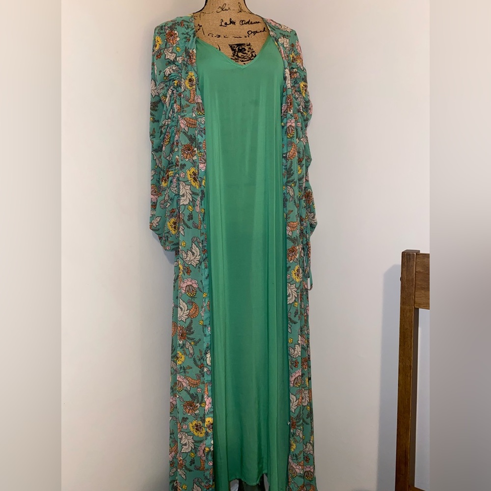 Free People Earthfolk Floral Maxi Dress in Green Combo - Picture 13 of 16